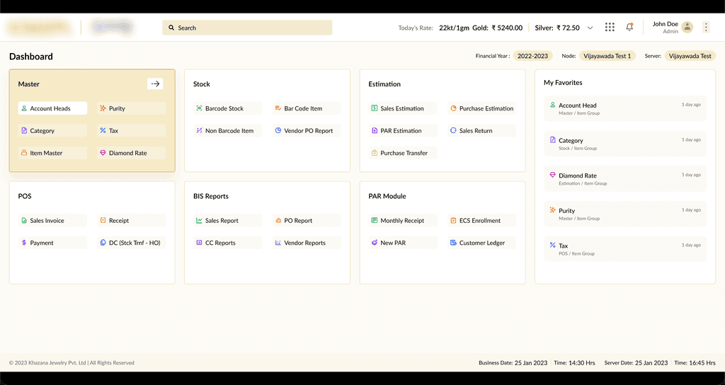 Jewello dashboard