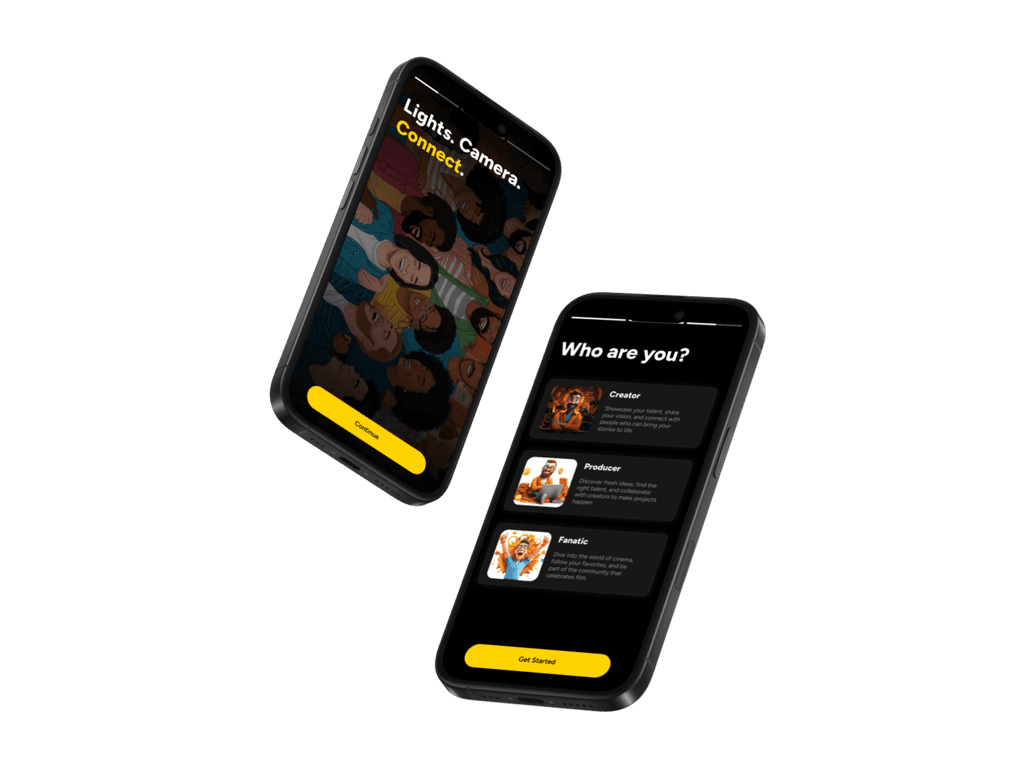 TakeOne onboarding screens